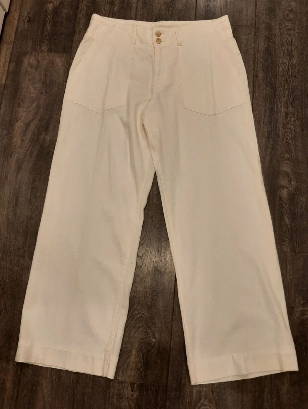 Liverpool Los Angeles Wide Leg Ivory Pants Women's 14/32 Stretch Lyocell Blend